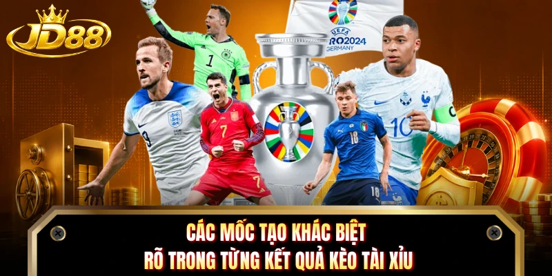 Các mốc tạo khác biệt rõ trong từng kết quả kèo tài xỉu